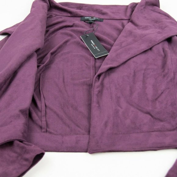 NEW Romeo + Juliet Couture Purple Suede Plum Jacket Cardigan RJ46212 - Picture 6 of 7